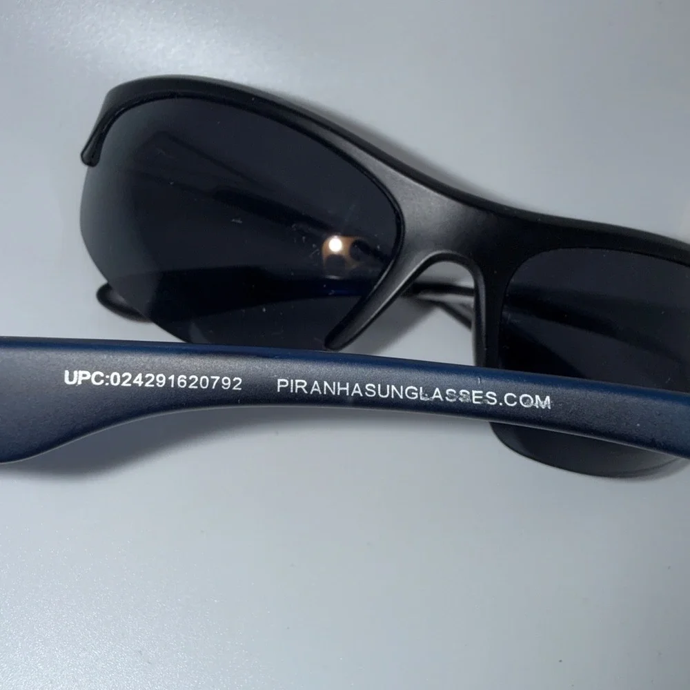 2 pairs Piranha Authentic Polarized Sport Sunglasses UV400 Black & Blue Wrapped